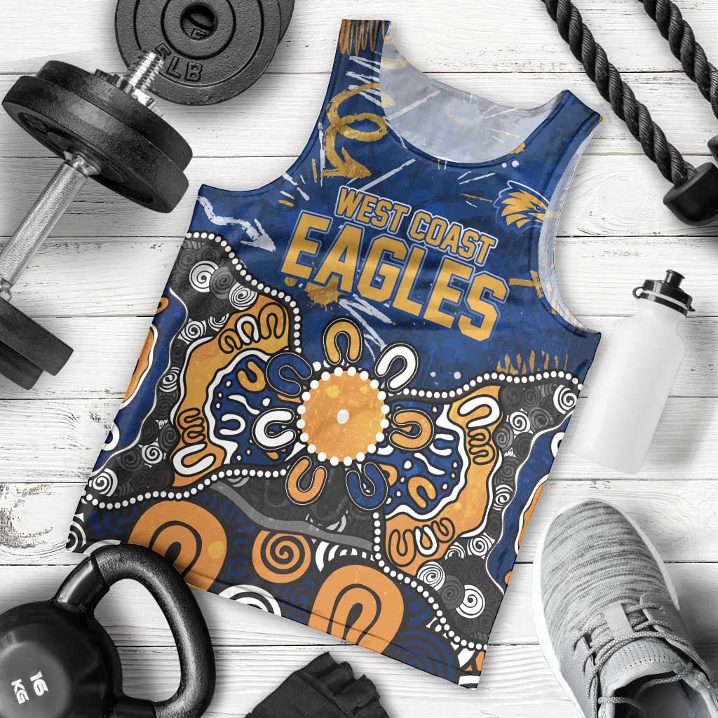 Personalized West Coast Eagles Men Tank Top Aboriginal Dot Painting Graffiti Style