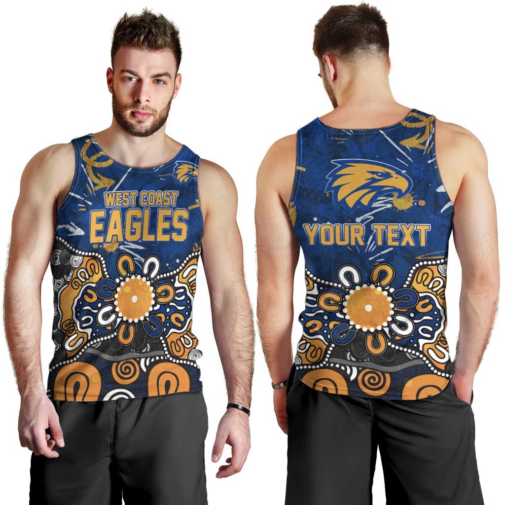 Personalized West Coast Eagles Men Tank Top Aboriginal Dot Painting Graffiti Style