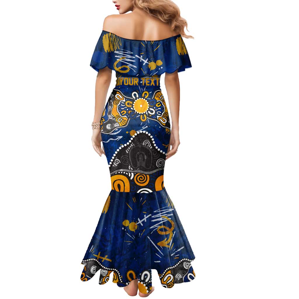 Personalized West Coast Eagles Mermaid Dress Aboriginal Dot Painting Graffiti Style