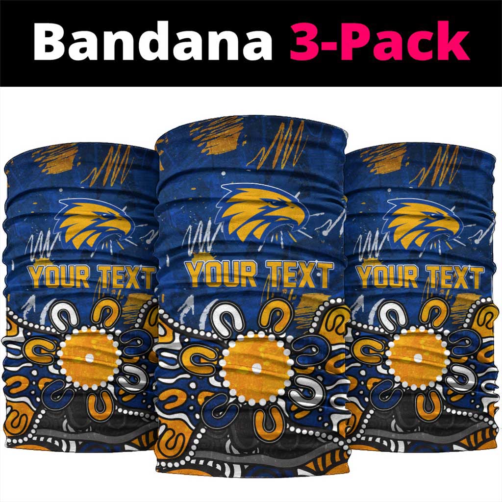 Personalized West Coast Eagles Neck Gaiter Aboriginal Dot Painting Graffiti Style