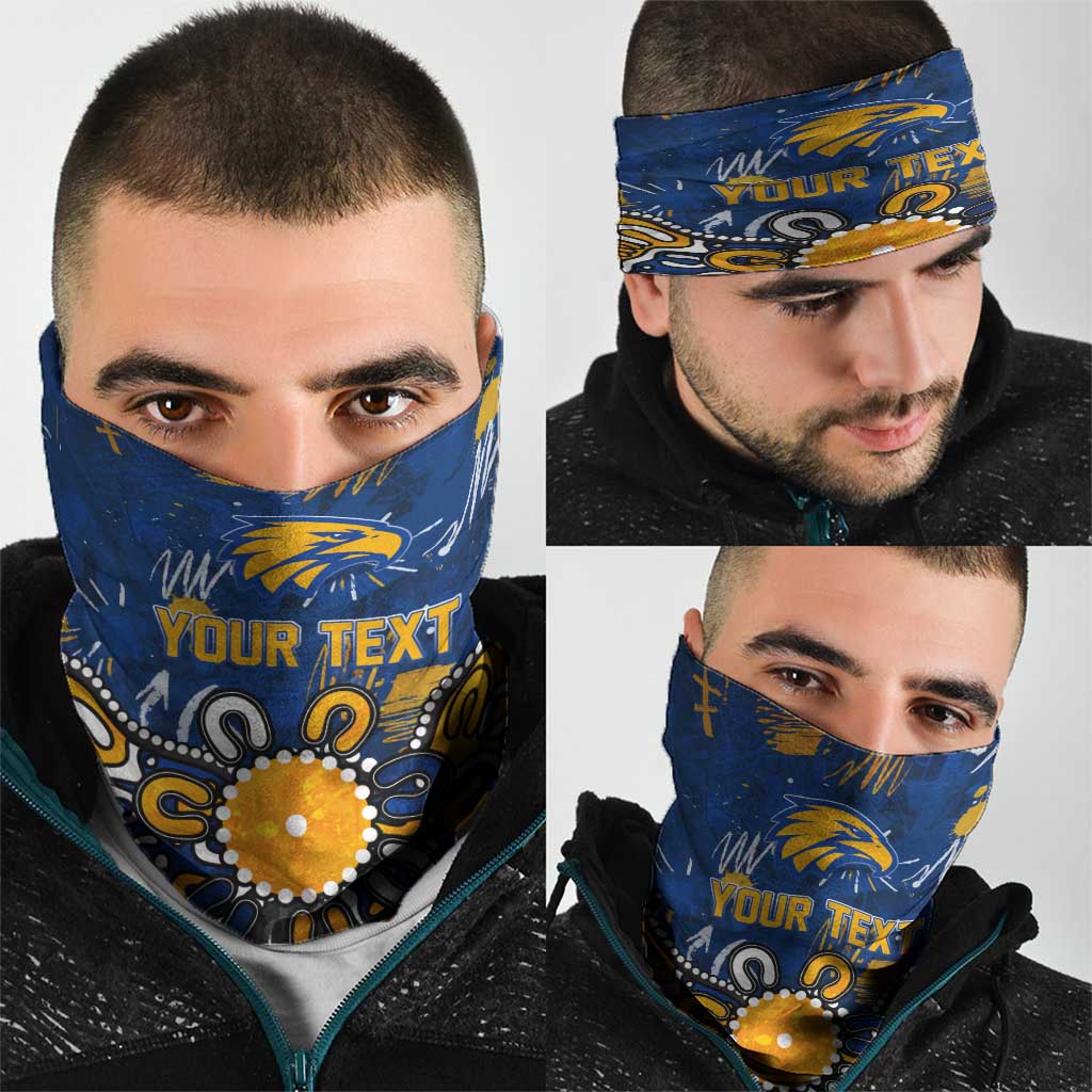 Personalized West Coast Eagles Neck Gaiter Aboriginal Dot Painting Graffiti Style
