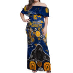 Personalized West Coast Eagles Off Shoulder Maxi Dress Aboriginal Dot Painting Graffiti Style