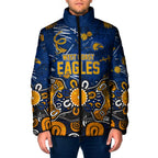 Personalized West Coast Eagles Padded Jacket Aboriginal Dot Painting Graffiti Style