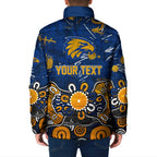Personalized West Coast Eagles Padded Jacket Aboriginal Dot Painting Graffiti Style