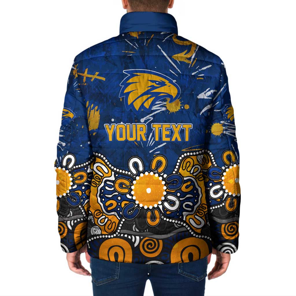 Personalized West Coast Eagles Padded Jacket Aboriginal Dot Painting Graffiti Style