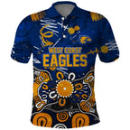 Personalized West Coast Eagles Polo Shirt Aboriginal Dot Painting Graffiti Style
