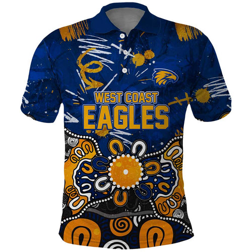 Personalized West Coast Eagles Polo Shirt Aboriginal Dot Painting Graffiti Style