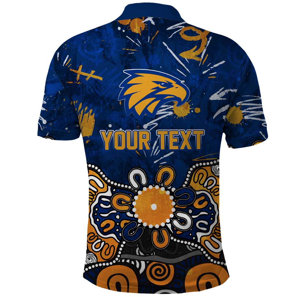 Personalized West Coast Eagles Polo Shirt Aboriginal Dot Painting Graffiti Style