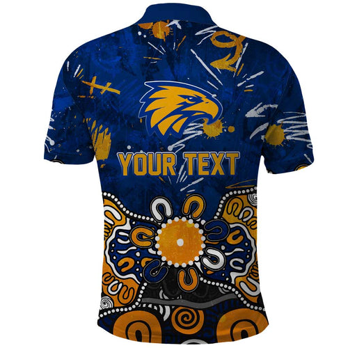 Personalized West Coast Eagles Polo Shirt Aboriginal Dot Painting Graffiti Style