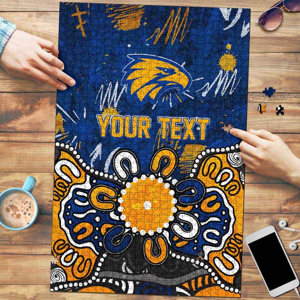 Personalized West Coast Eagles Puzzle Aboriginal Dot Painting Graffiti Style