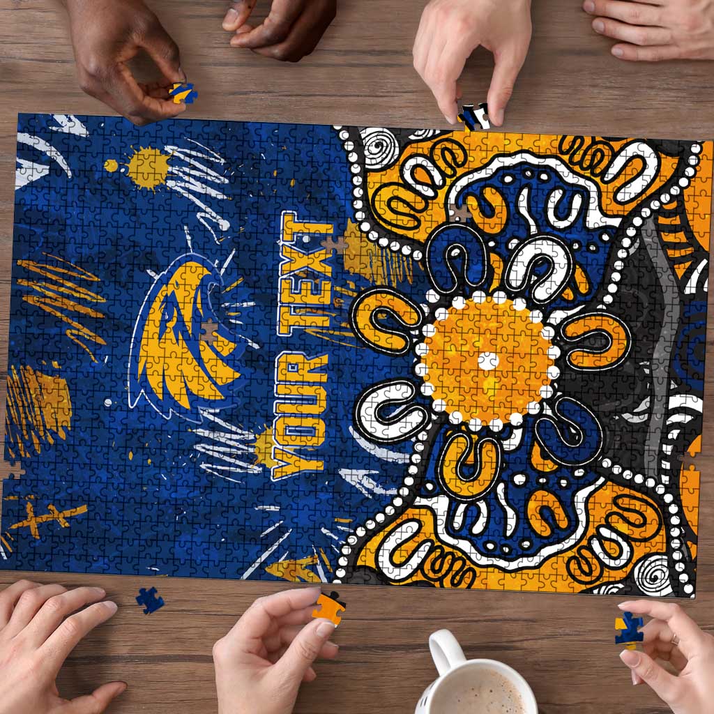Personalized West Coast Eagles Puzzle Aboriginal Dot Painting Graffiti Style