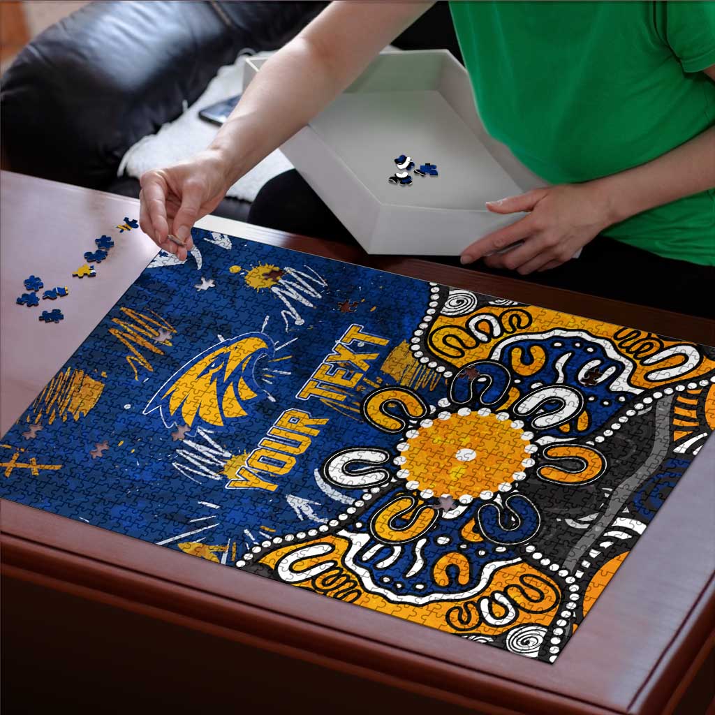 Personalized West Coast Eagles Puzzle Aboriginal Dot Painting Graffiti Style
