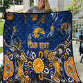 Personalized West Coast Eagles Quilt Aboriginal Dot Painting Graffiti Style