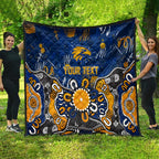 Personalized West Coast Eagles Quilt Aboriginal Dot Painting Graffiti Style