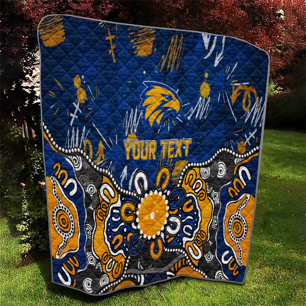 Personalized West Coast Eagles Quilt Aboriginal Dot Painting Graffiti Style