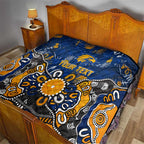 Personalized West Coast Eagles Quilt Aboriginal Dot Painting Graffiti Style