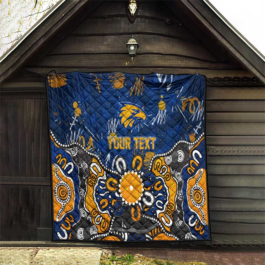 Personalized West Coast Eagles Quilt Aboriginal Dot Painting Graffiti Style