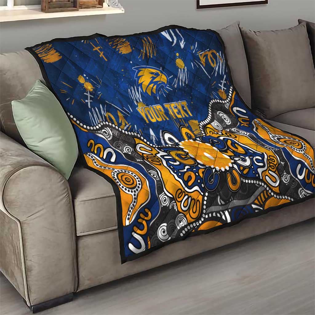 Personalized West Coast Eagles Quilt Aboriginal Dot Painting Graffiti Style