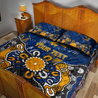Personalized West Coast Eagles Quilt Bed Set Aboriginal Dot Painting Graffiti Style