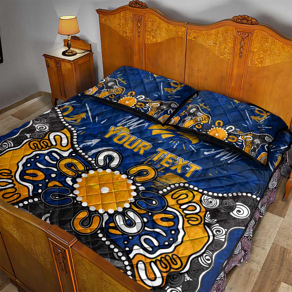 Personalized West Coast Eagles Quilt Bed Set Aboriginal Dot Painting Graffiti Style