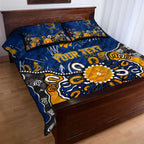Personalized West Coast Eagles Quilt Bed Set Aboriginal Dot Painting Graffiti Style