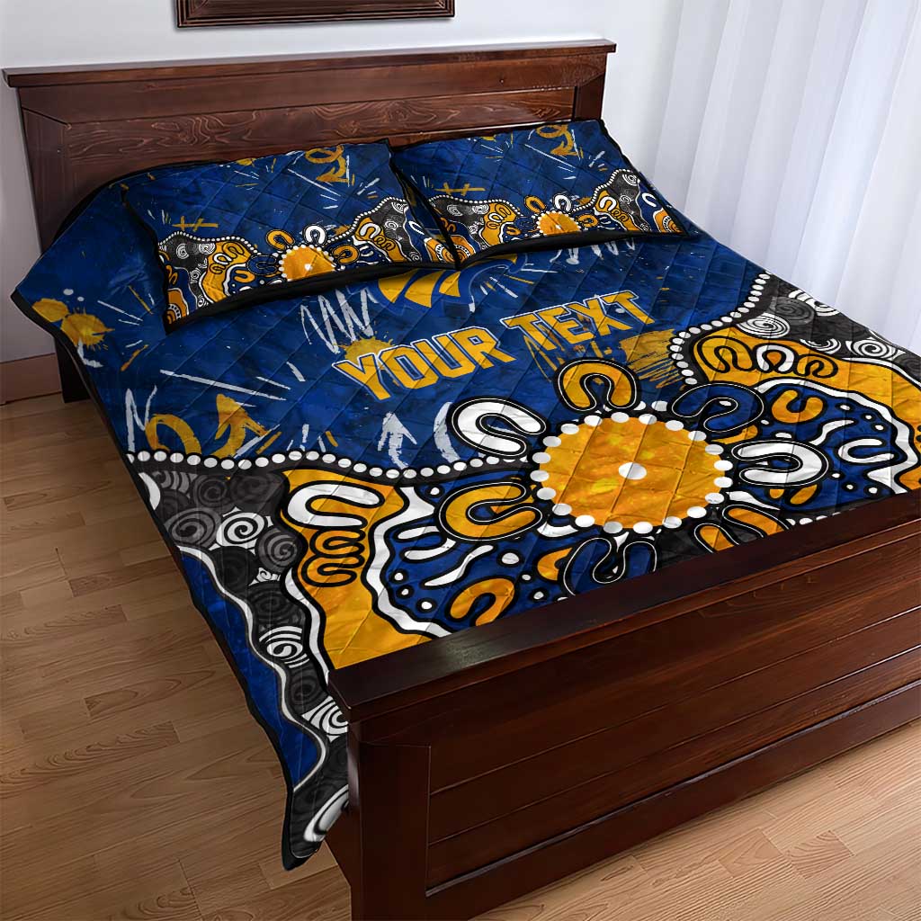 Personalized West Coast Eagles Quilt Bed Set Aboriginal Dot Painting Graffiti Style
