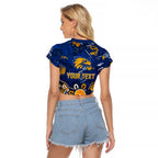 Personalized West Coast Eagles Raglan Cropped T Shirt Aboriginal Dot Painting Graffiti Style