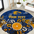 Personalized West Coast Eagles Round Carpet Aboriginal Dot Painting Graffiti Style