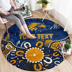 Personalized West Coast Eagles Round Carpet Aboriginal Dot Painting Graffiti Style