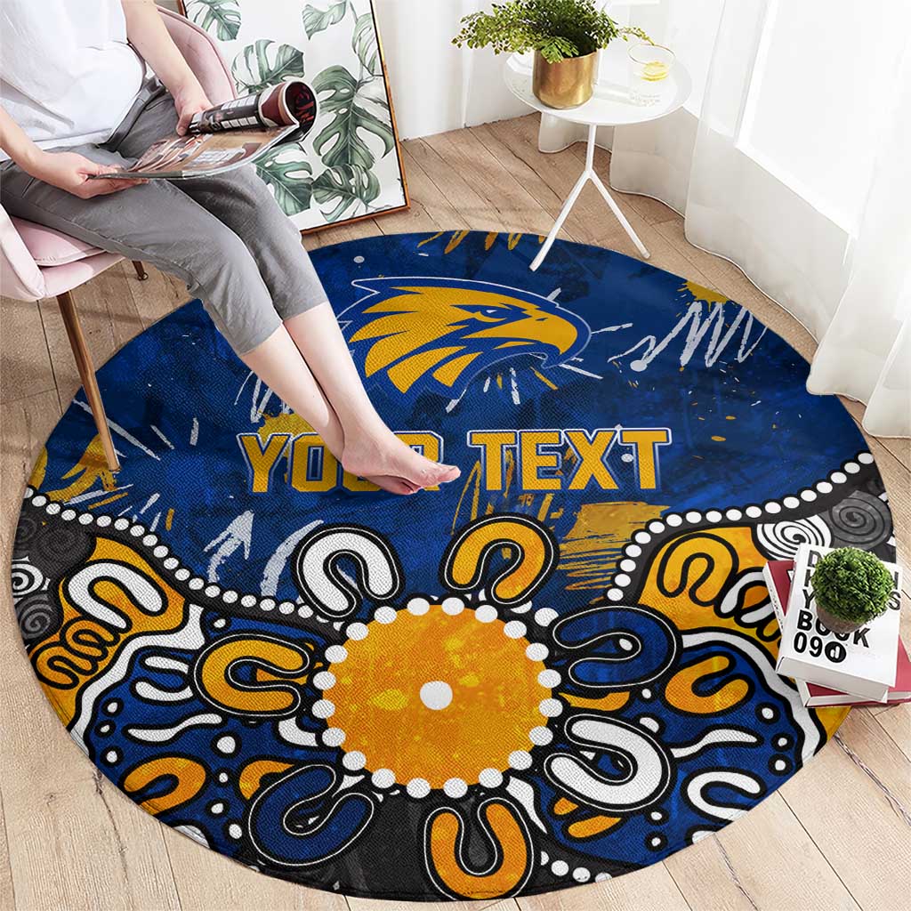 Personalized West Coast Eagles Round Carpet Aboriginal Dot Painting Graffiti Style