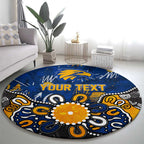 Personalized West Coast Eagles Round Carpet Aboriginal Dot Painting Graffiti Style