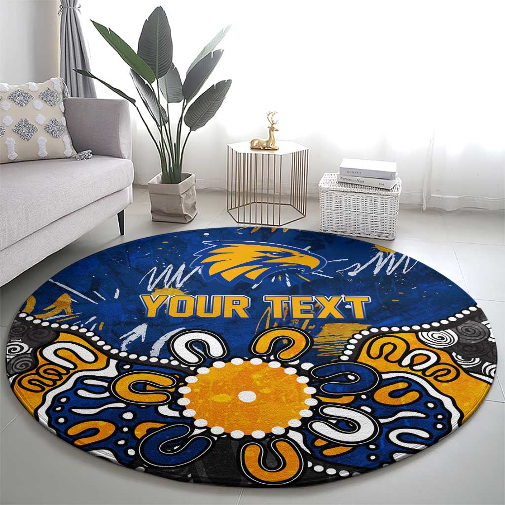 Personalized West Coast Eagles Round Carpet Aboriginal Dot Painting Graffiti Style