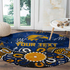 Personalized West Coast Eagles Round Carpet Aboriginal Dot Painting Graffiti Style