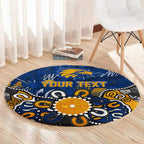 Personalized West Coast Eagles Round Carpet Aboriginal Dot Painting Graffiti Style