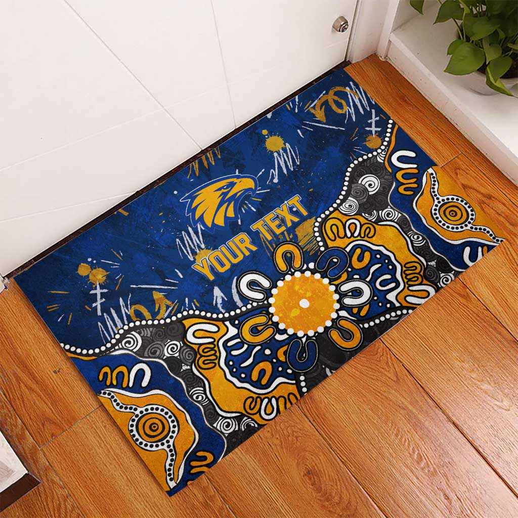 Personalized West Coast Eagles Rubber Doormat Aboriginal Dot Painting Graffiti Style