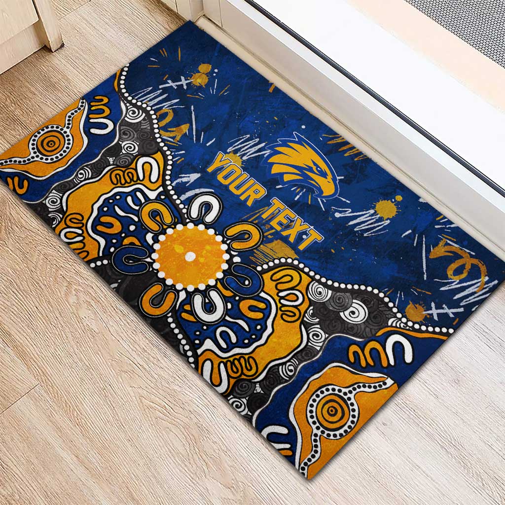 Personalized West Coast Eagles Rubber Doormat Aboriginal Dot Painting Graffiti Style