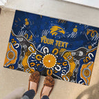 Personalized West Coast Eagles Rubber Doormat Aboriginal Dot Painting Graffiti Style