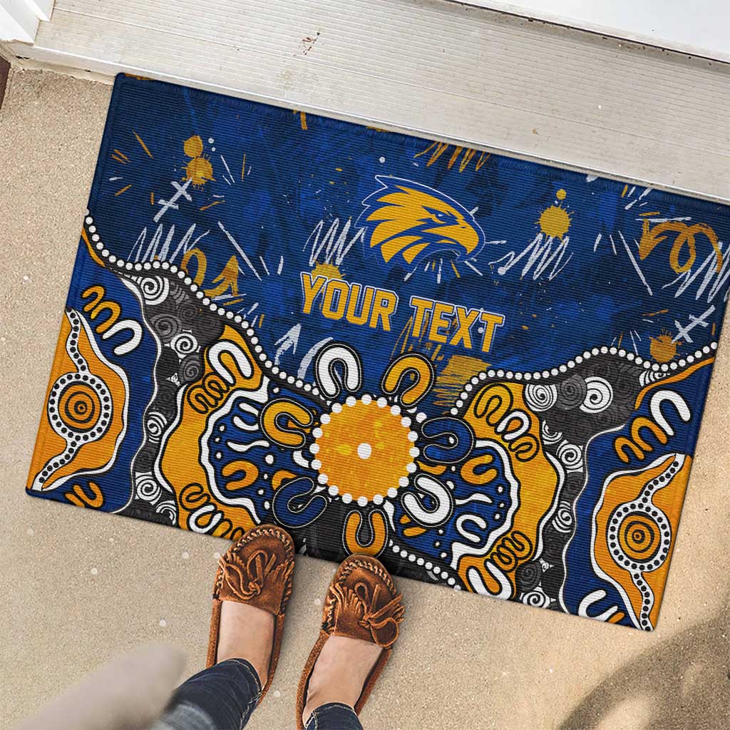 Personalized West Coast Eagles Rubber Doormat Aboriginal Dot Painting Graffiti Style