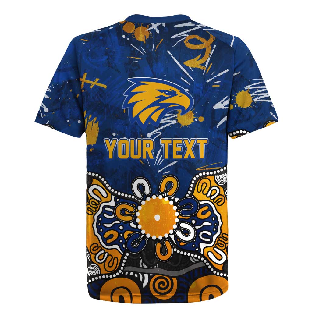 Personalized West Coast Eagles Rugby Jersey Aboriginal Dot Painting Graffiti Style
