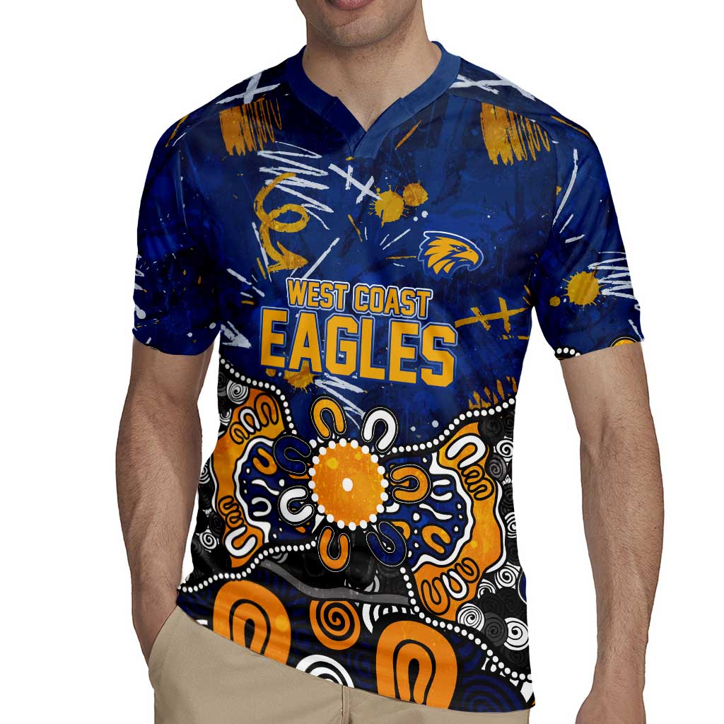 Personalized West Coast Eagles Rugby Jersey Aboriginal Dot Painting Graffiti Style