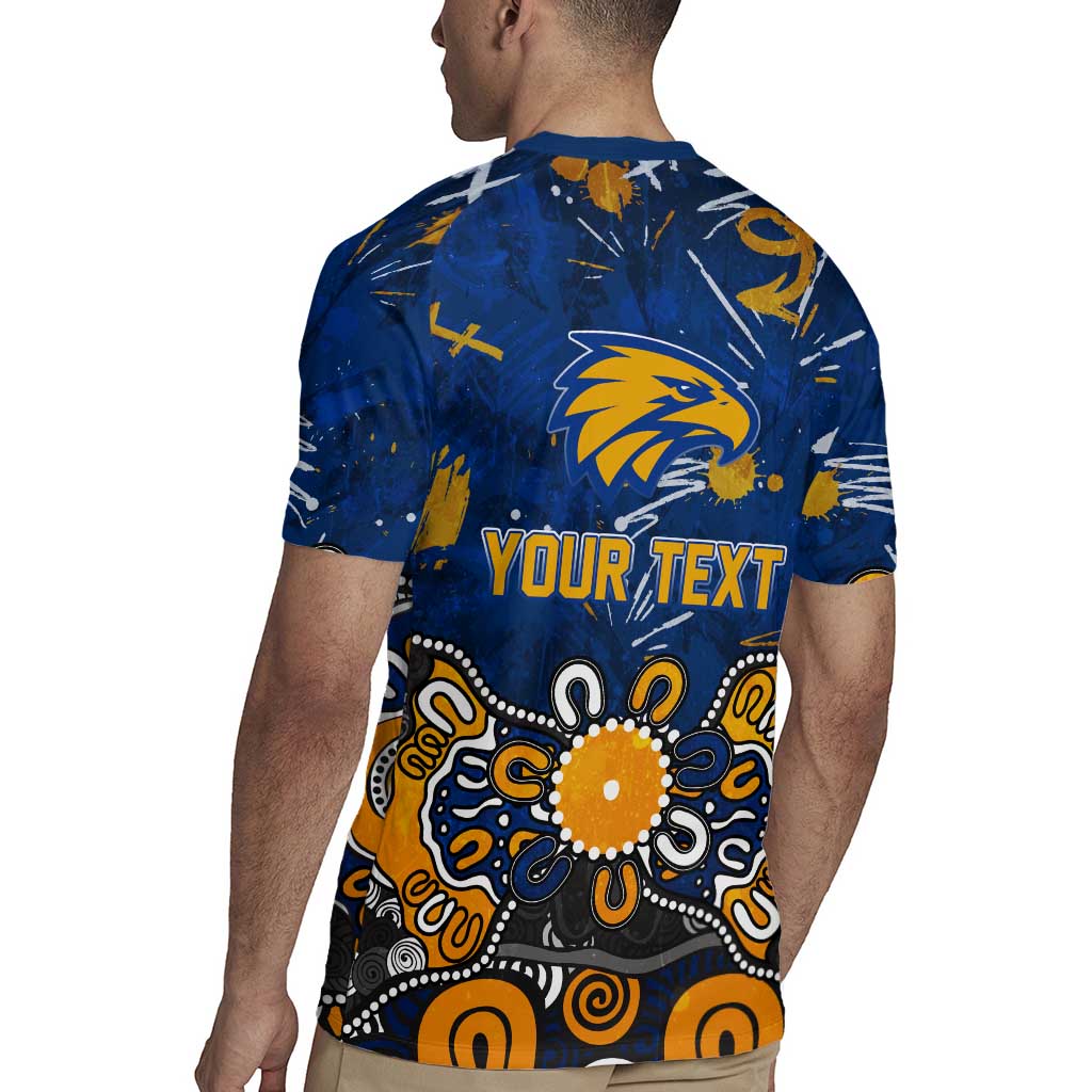 Personalized West Coast Eagles Rugby Jersey Aboriginal Dot Painting Graffiti Style