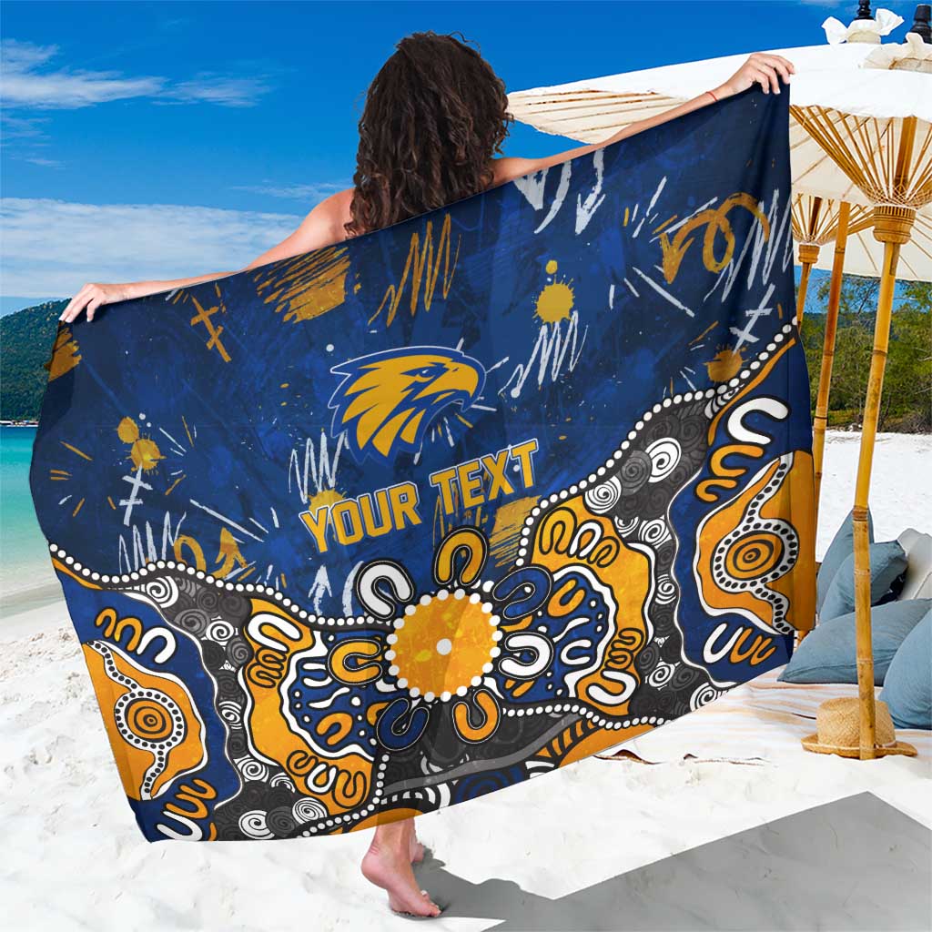 Personalized West Coast Eagles Sarong Aboriginal Dot Painting Graffiti Style