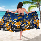 Personalized West Coast Eagles Sarong Aboriginal Dot Painting Graffiti Style