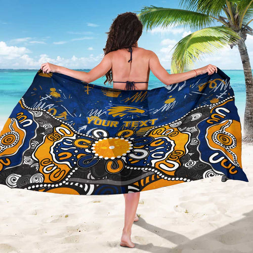 Personalized West Coast Eagles Sarong Aboriginal Dot Painting Graffiti Style