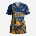 Personalized West Coast Eagles Scrub Top Aboriginal Dot Painting Graffiti Style