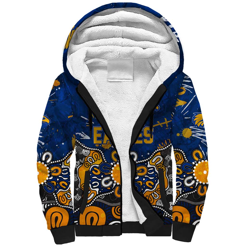 Personalized West Coast Eagles Sherpa Hoodie Aboriginal Dot Painting Graffiti Style