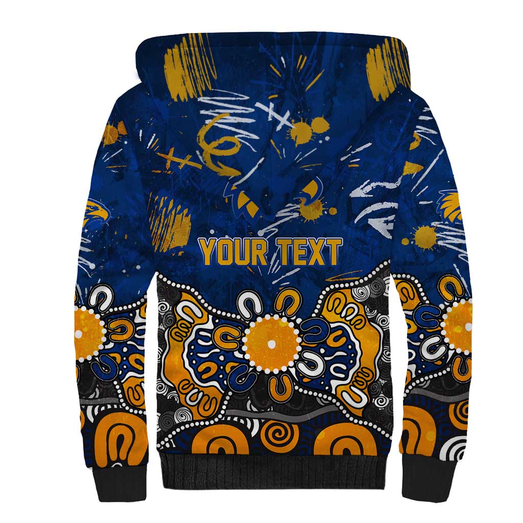 Personalized West Coast Eagles Sherpa Hoodie Aboriginal Dot Painting Graffiti Style