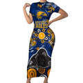 Personalized West Coast Eagles Short Sleeve Bodycon Dress Aboriginal Dot Painting Graffiti Style