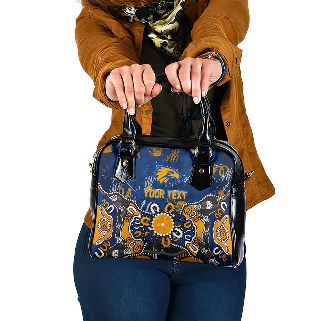 Personalized West Coast Eagles Shoulder Handbag Aboriginal Dot Painting Graffiti Style