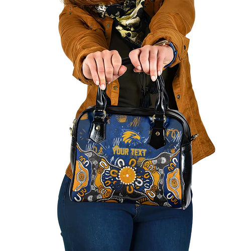 Personalized West Coast Eagles Shoulder Handbag Aboriginal Dot Painting Graffiti Style